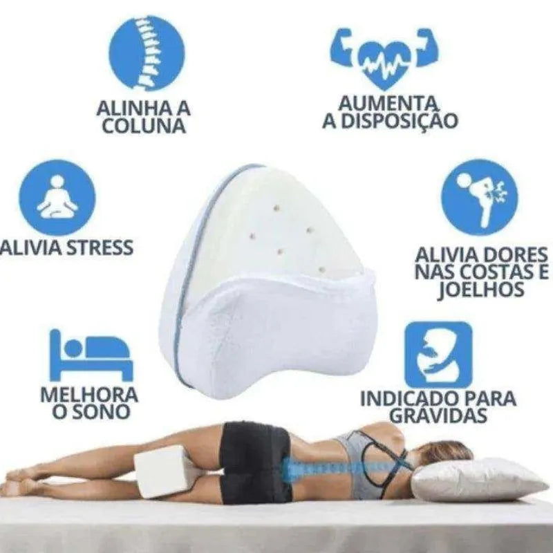 Travesseiro Ortopédico Ergonômico para Pernas e Joelhos - Compre 1 Leve 2