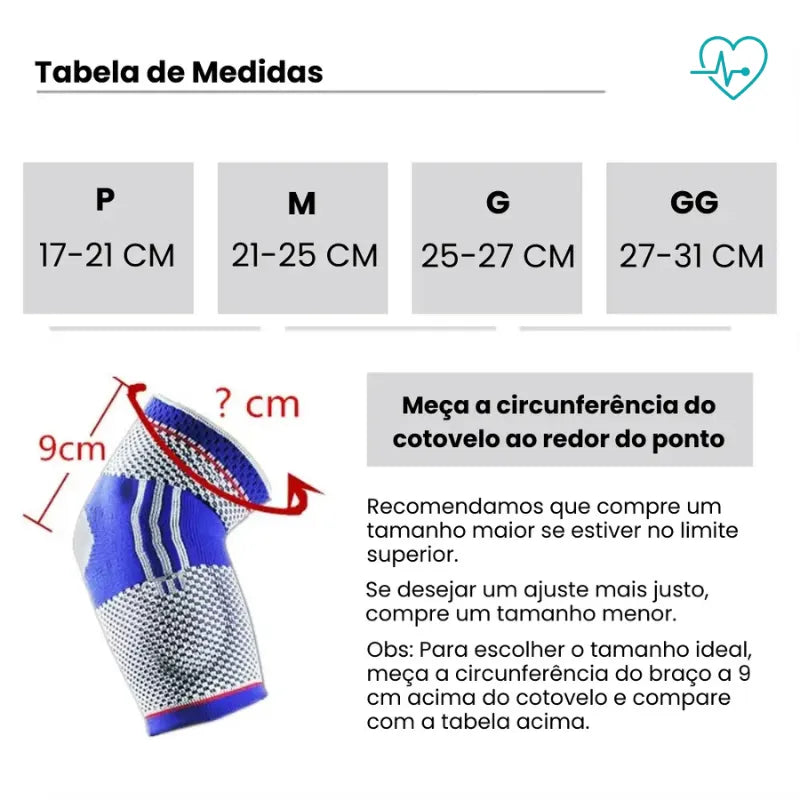 Cotoveleira de Compressão com Almofada de Silicone
