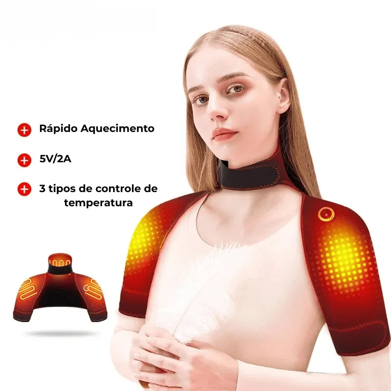 Massageador para Pescoço e Ombros com Aquecimento - HeatRelax
