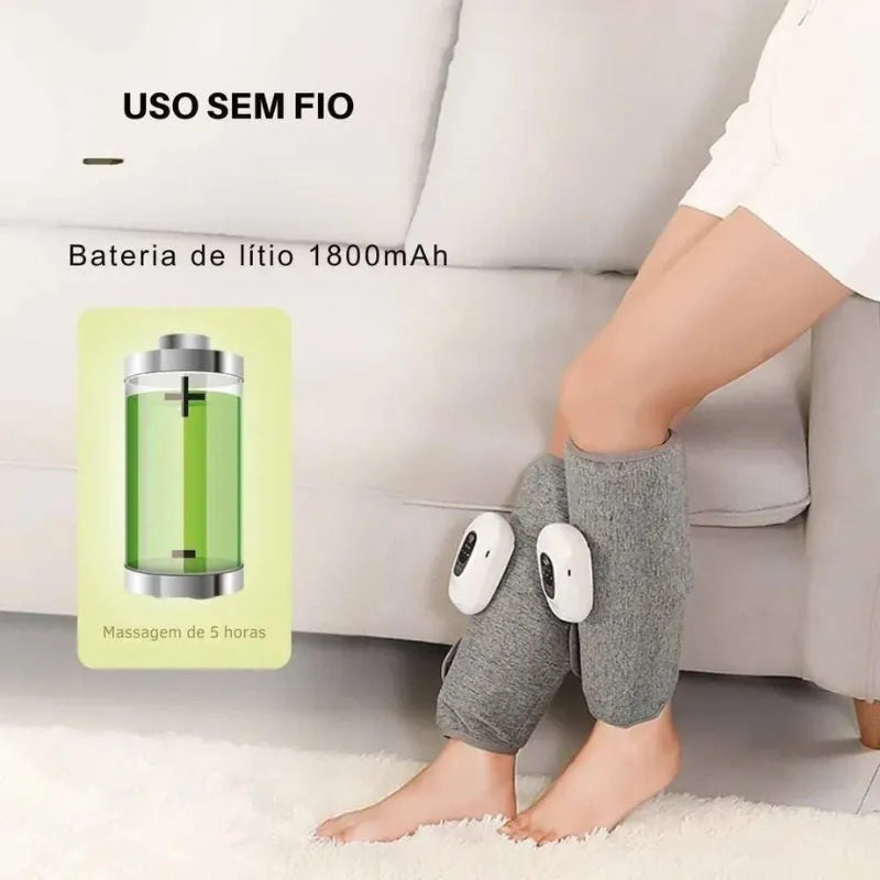Massageador de Pernas e Panturrilhas com Aquecimento