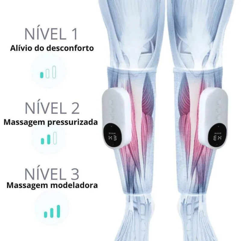 Massageador de Pernas e Panturrilhas com Aquecimento