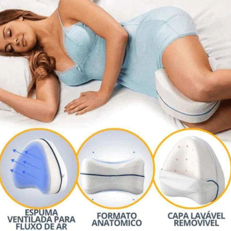 Travesseiro Ortopédico Ergonômico para Pernas e Joelhos - Compre 1 Leve 2