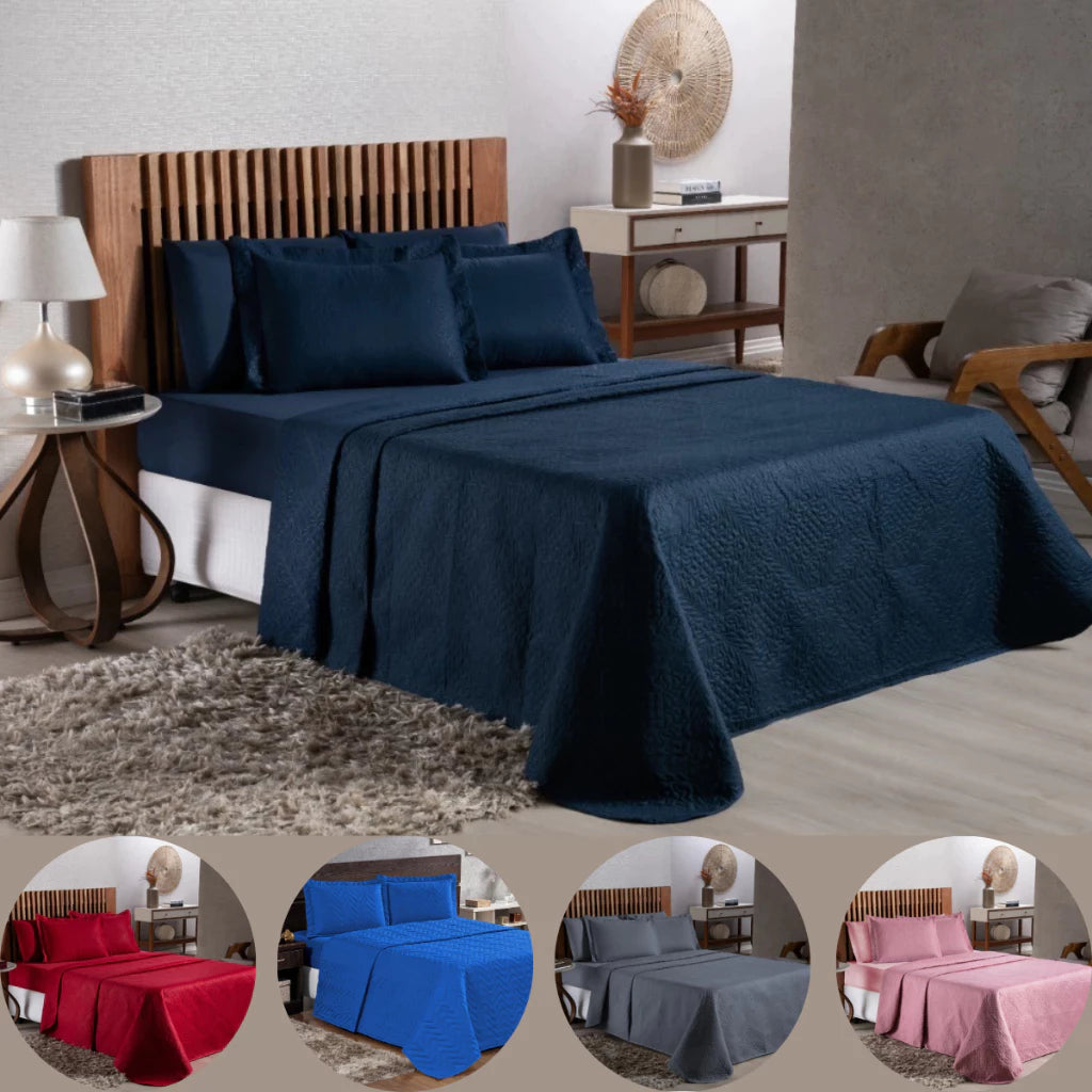 Colcha Cobre Leito Cama Solteiro Casal Queen Cores Lisas - Avulso